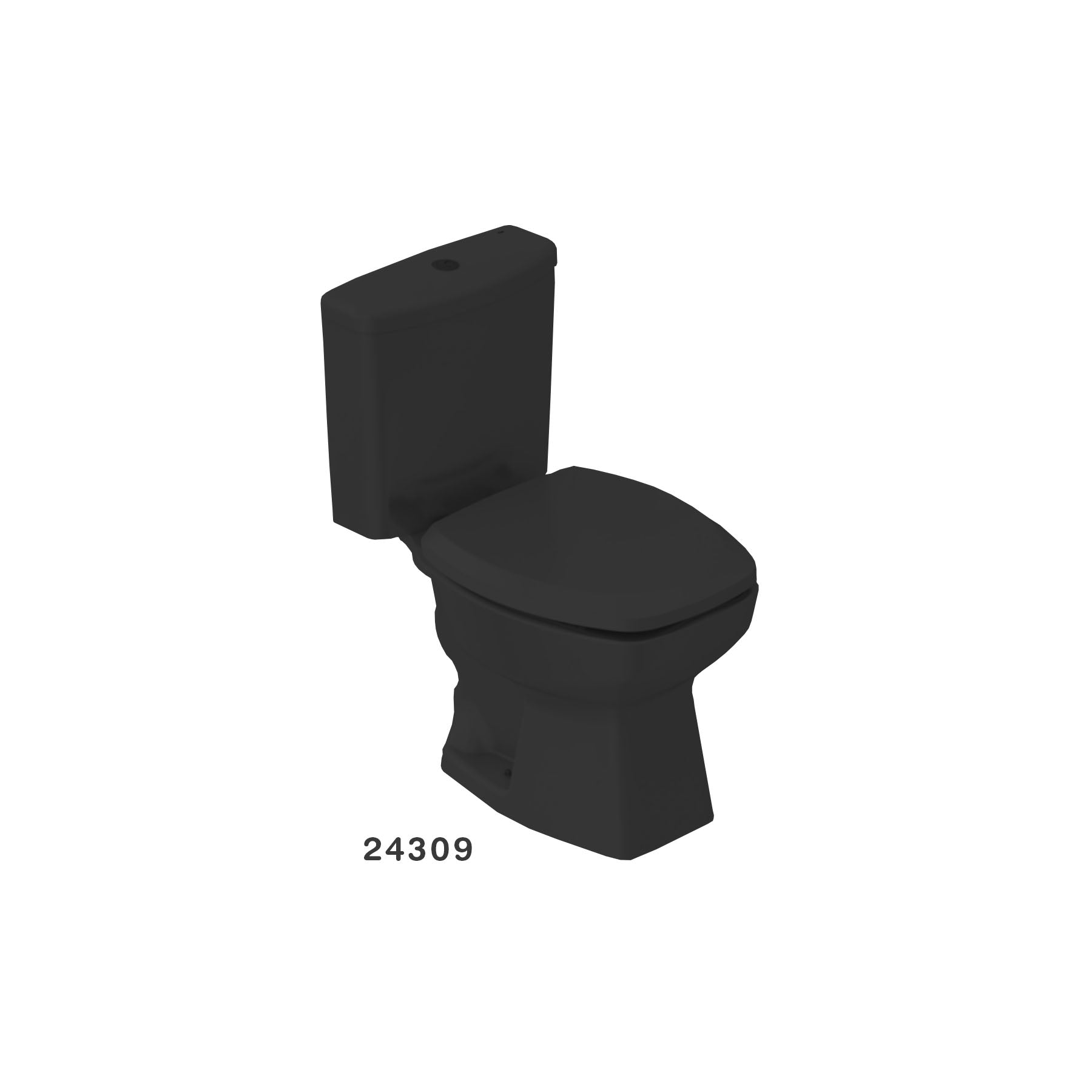Inodoro Thema Negro Brilloso Kit Ind + Caja + Tapa + Tornillo
