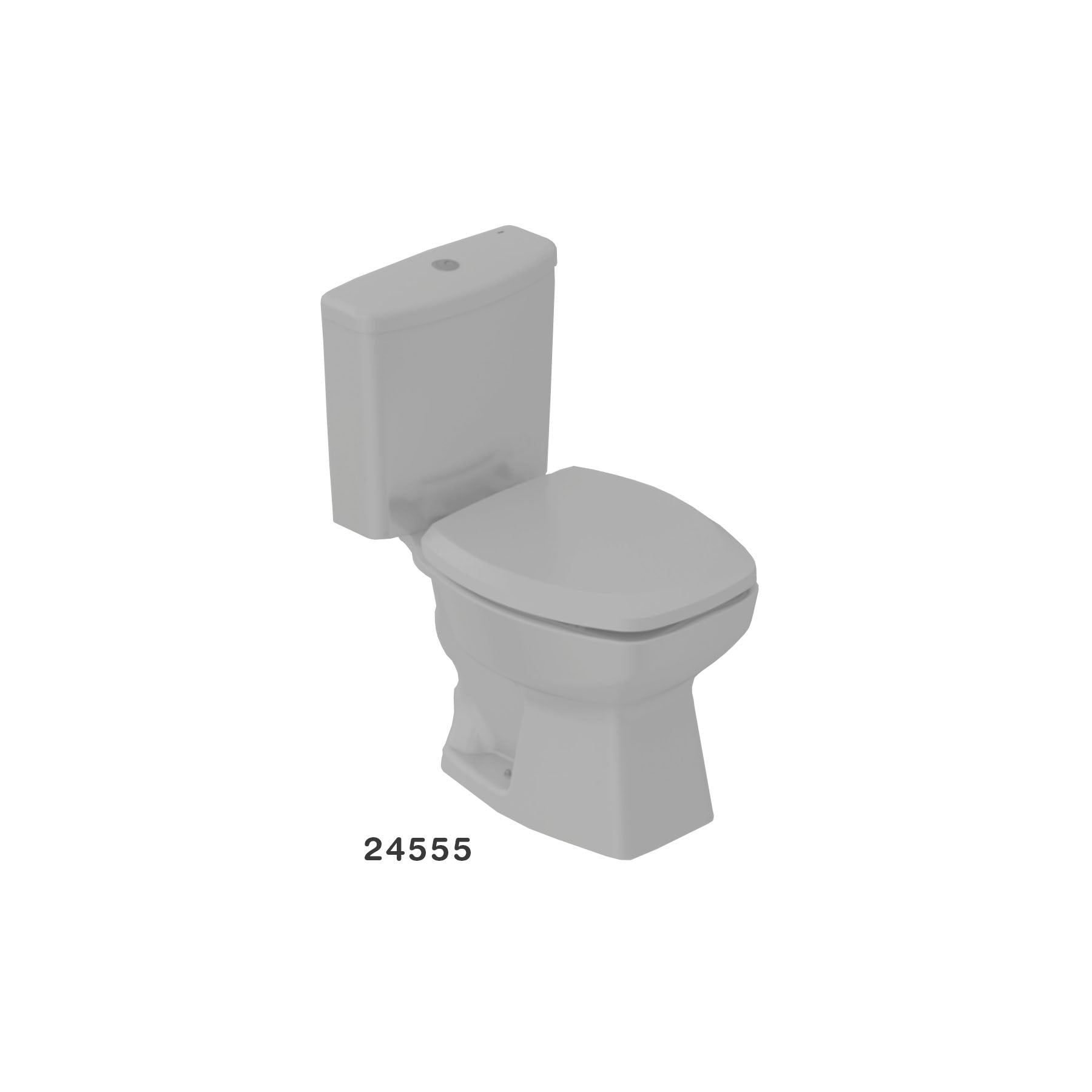 Inodoro Thema Gris Claro Brilloso Kit Ind + Caja + Tapa + Tornillo