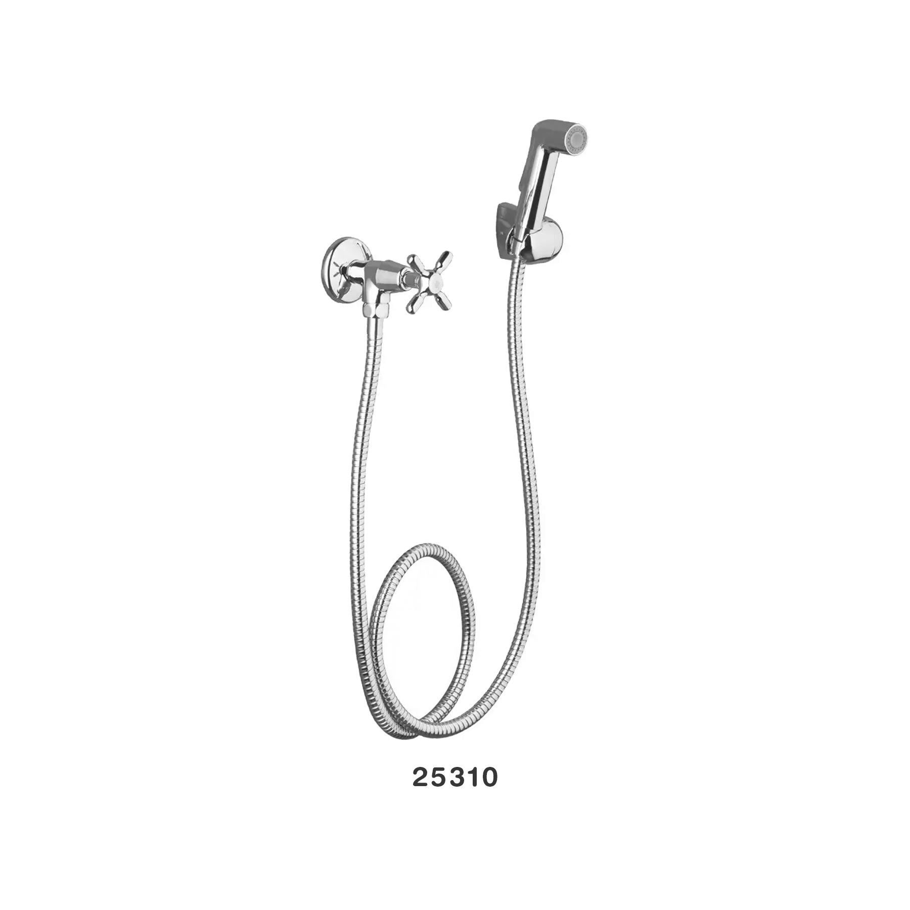 Ducha Higienica Manual Metalica Con LLave De Paso