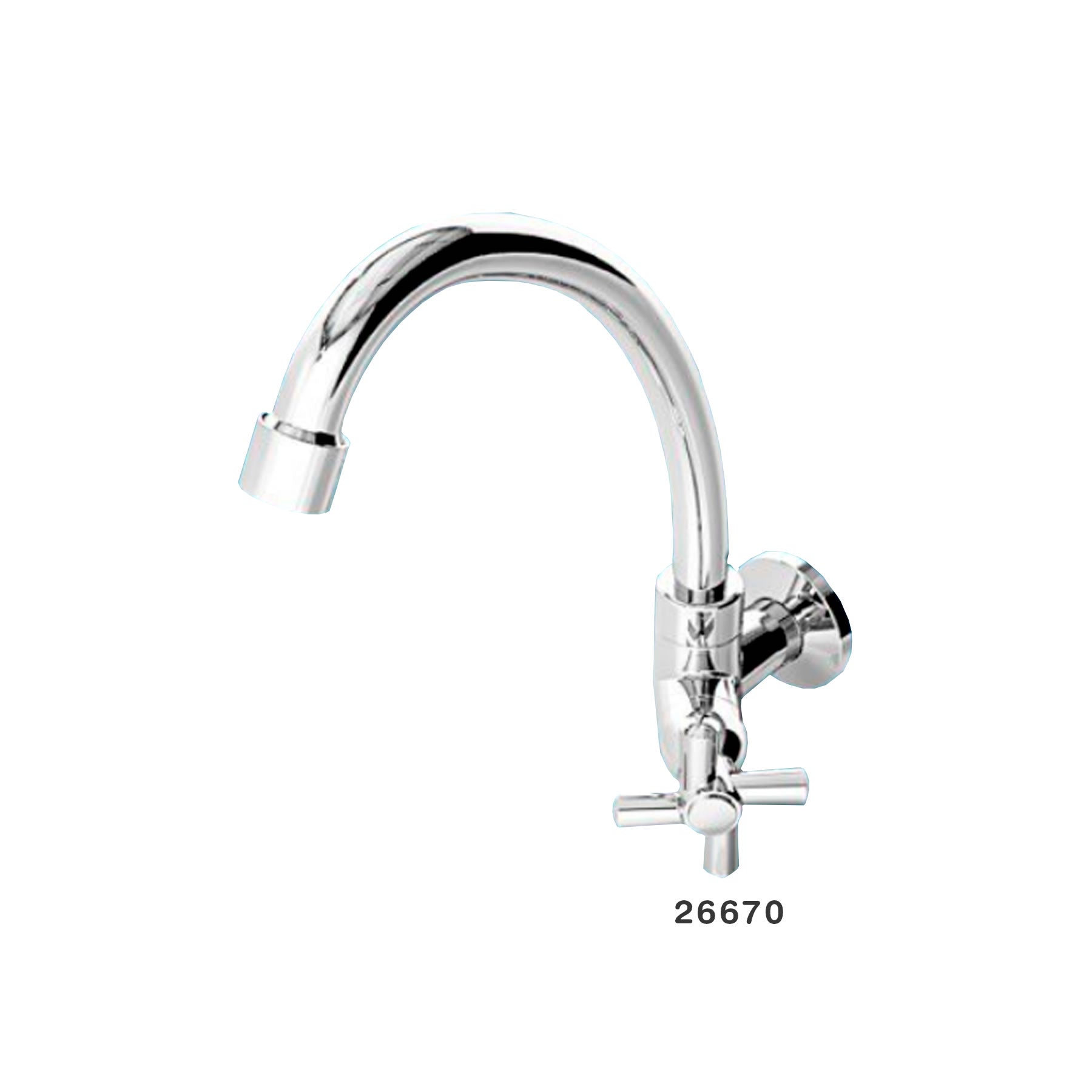 Canilla De Pared Para Lavado Pico Alto ABS Cromado
