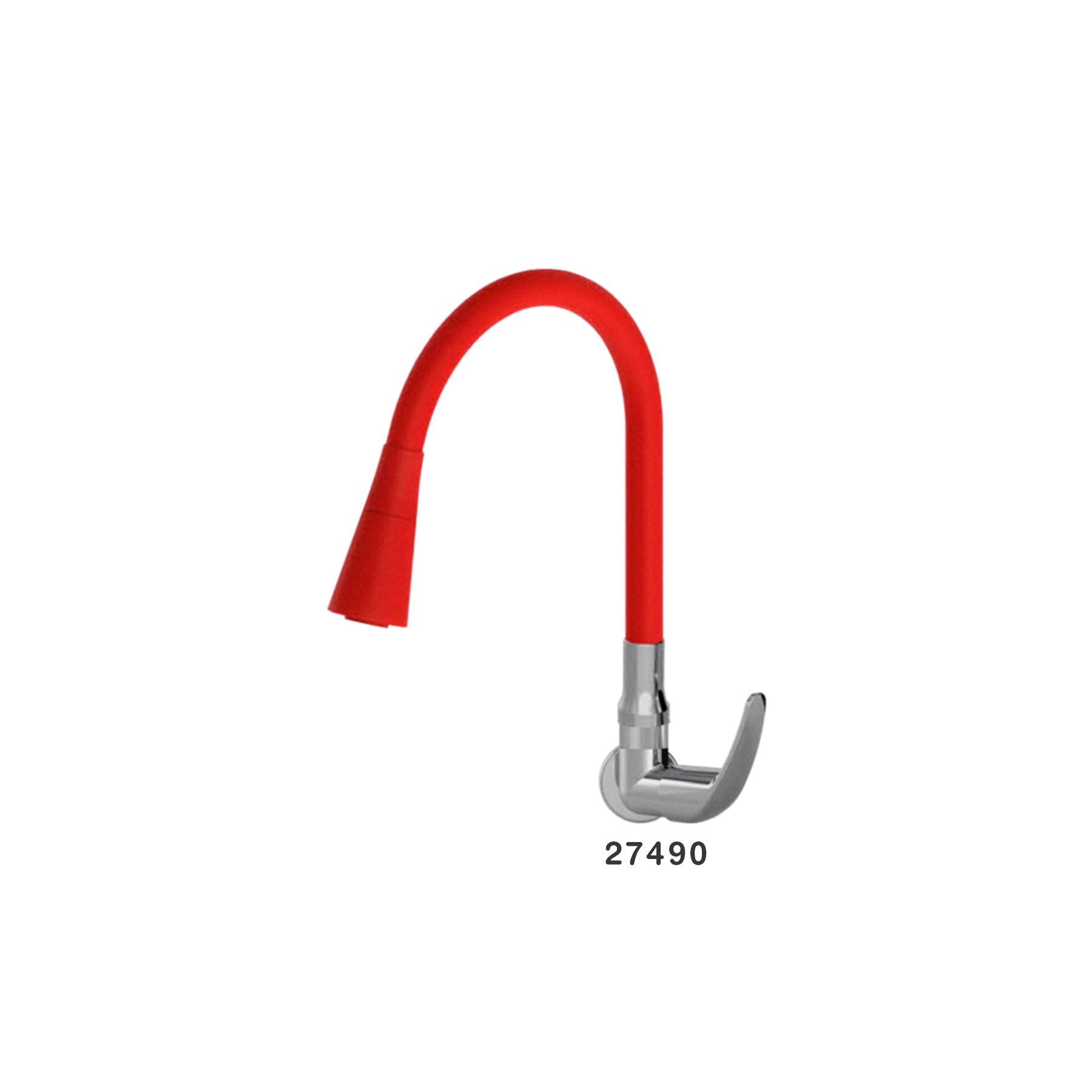 Canilla Para Cocina 1167 ABS Flex Duo Vermelha Cromado