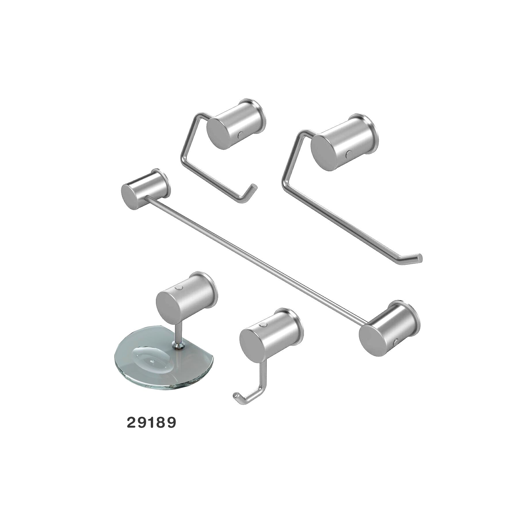 Kit Accesorios 5 Piezas Redondo Lujo Cromado