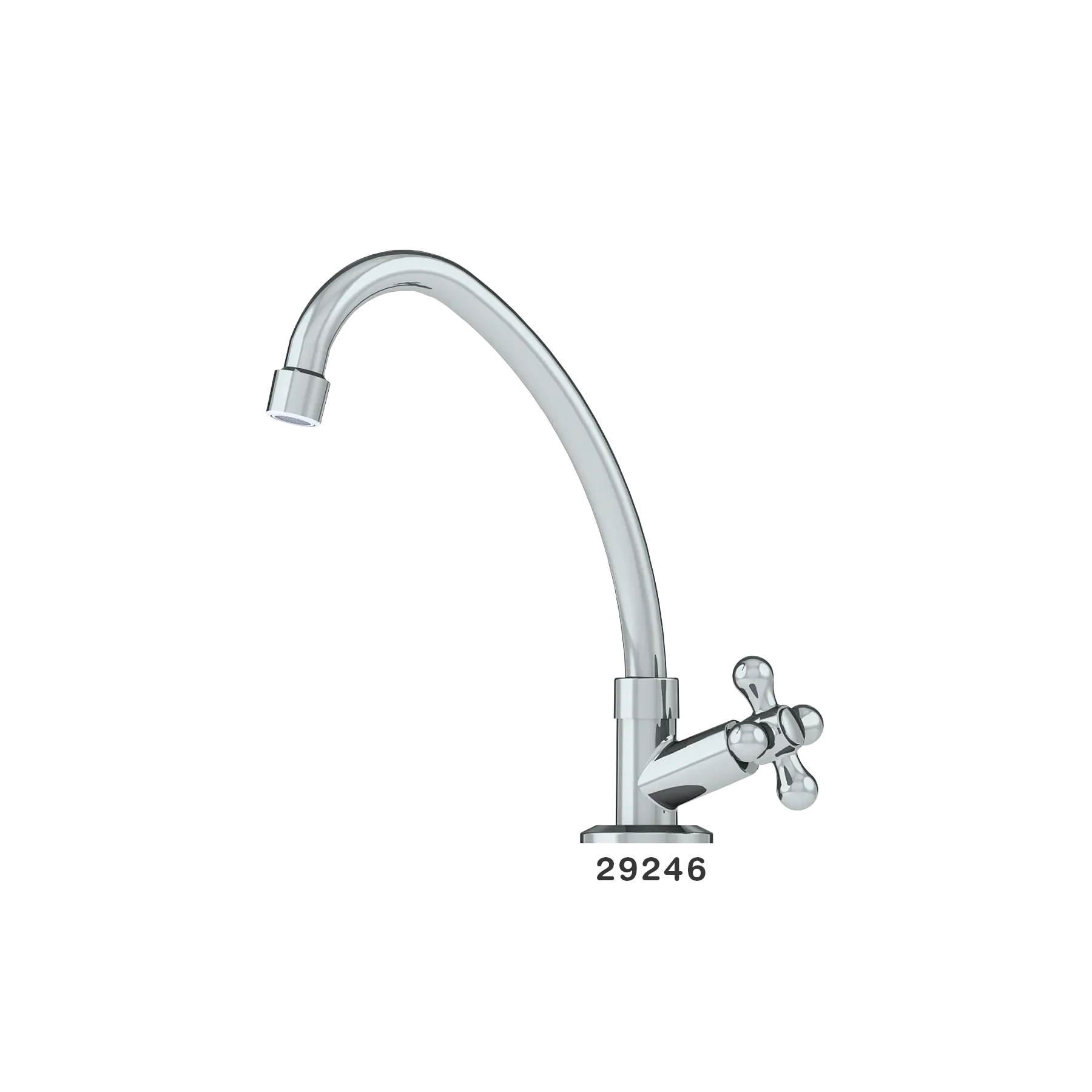 Canilla Para Cocina de Mesa 1168 ABS Pico Móvil Alta Cromado C33