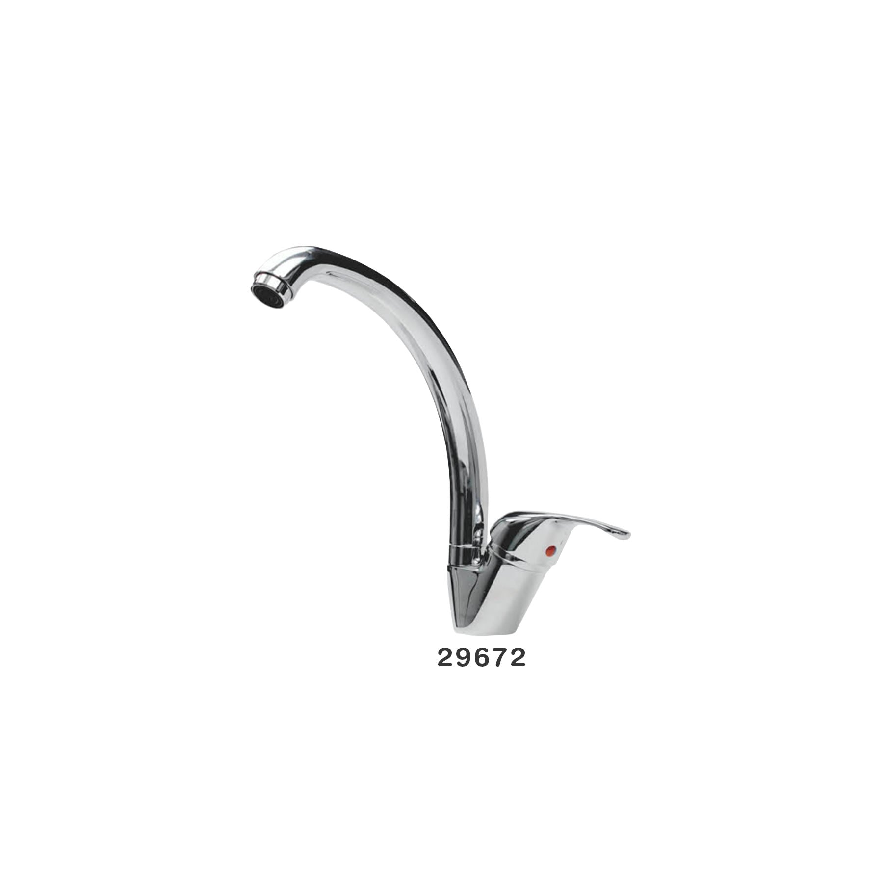 Mezclador De Mesa Mono Para Cocina 1262 1/2 Cromado DN15