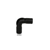 Codo 90G Int Duplo Negro Estria 1/2P
