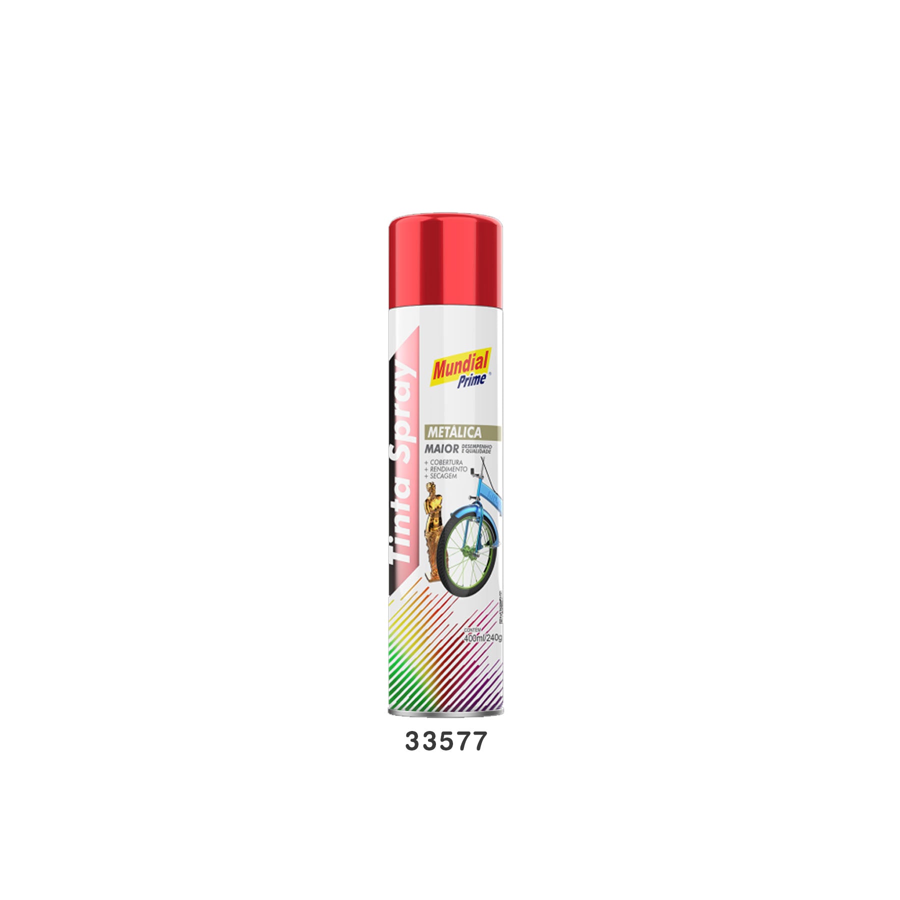 Mundial Pint/Spray Met Prime/Rojo 400MMX240G