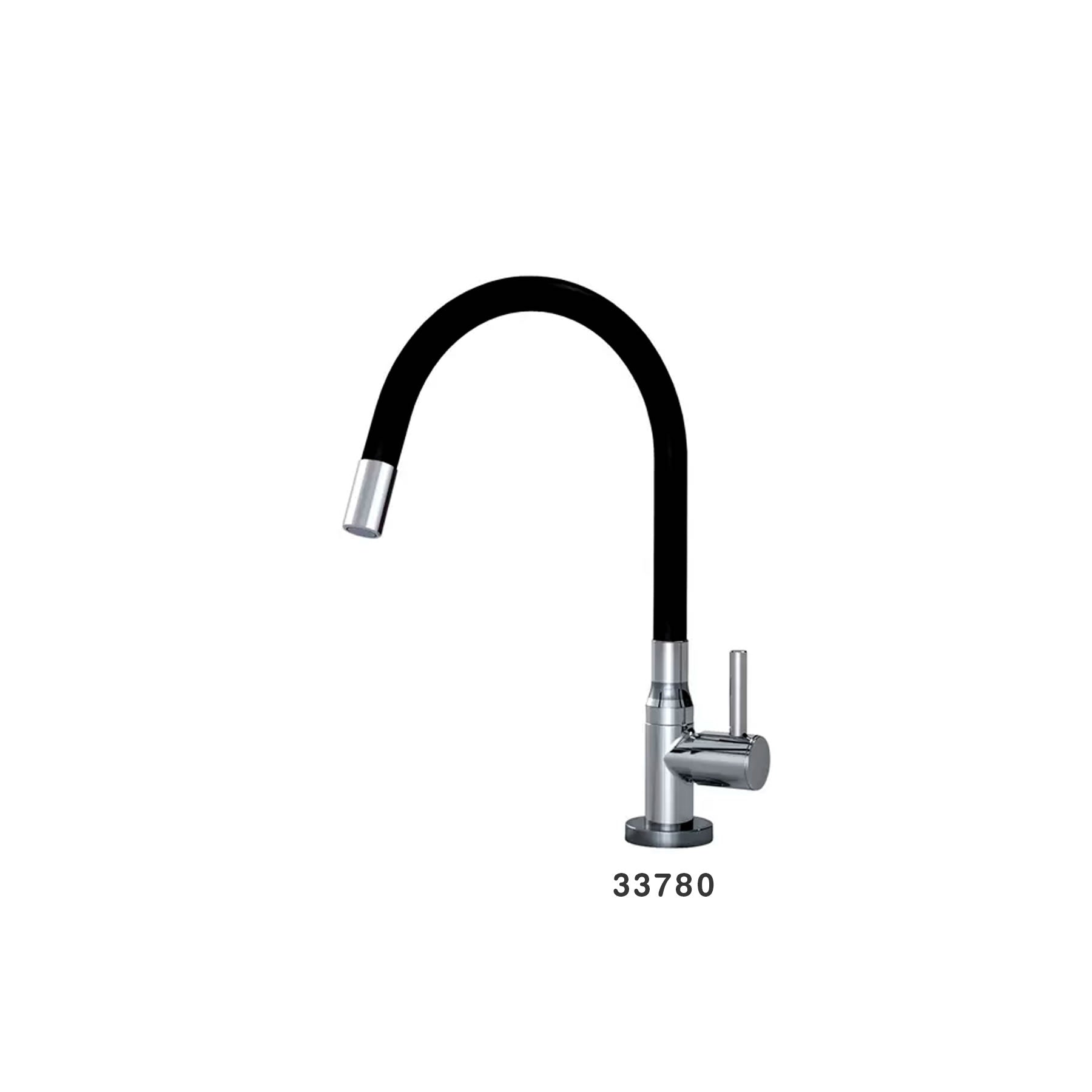 Canilla De Lavado Para Mesa 1201 Color Negro Flexible 1/4-1/2
