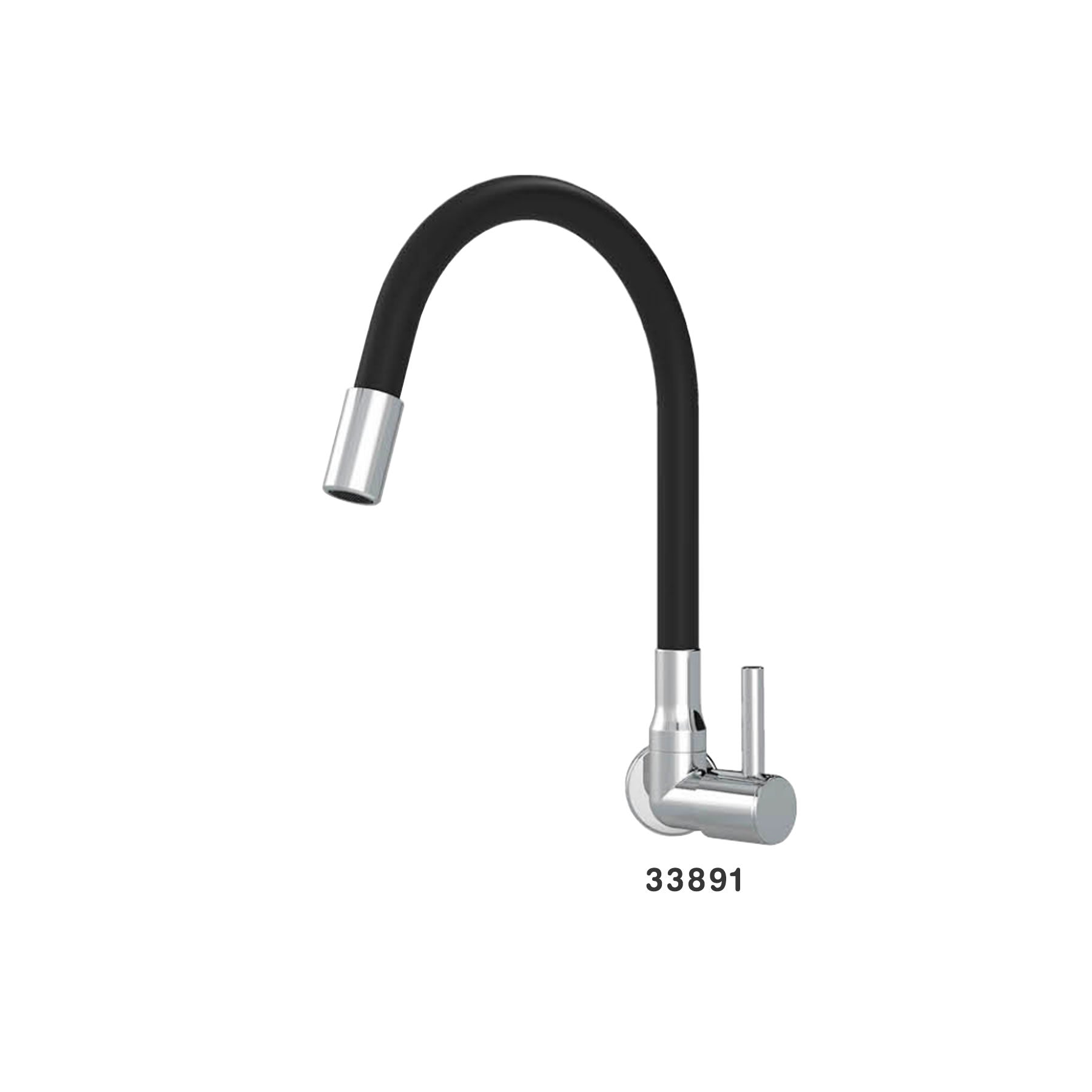 Canilla De Cocina 1167 Color Negro Flexible 1