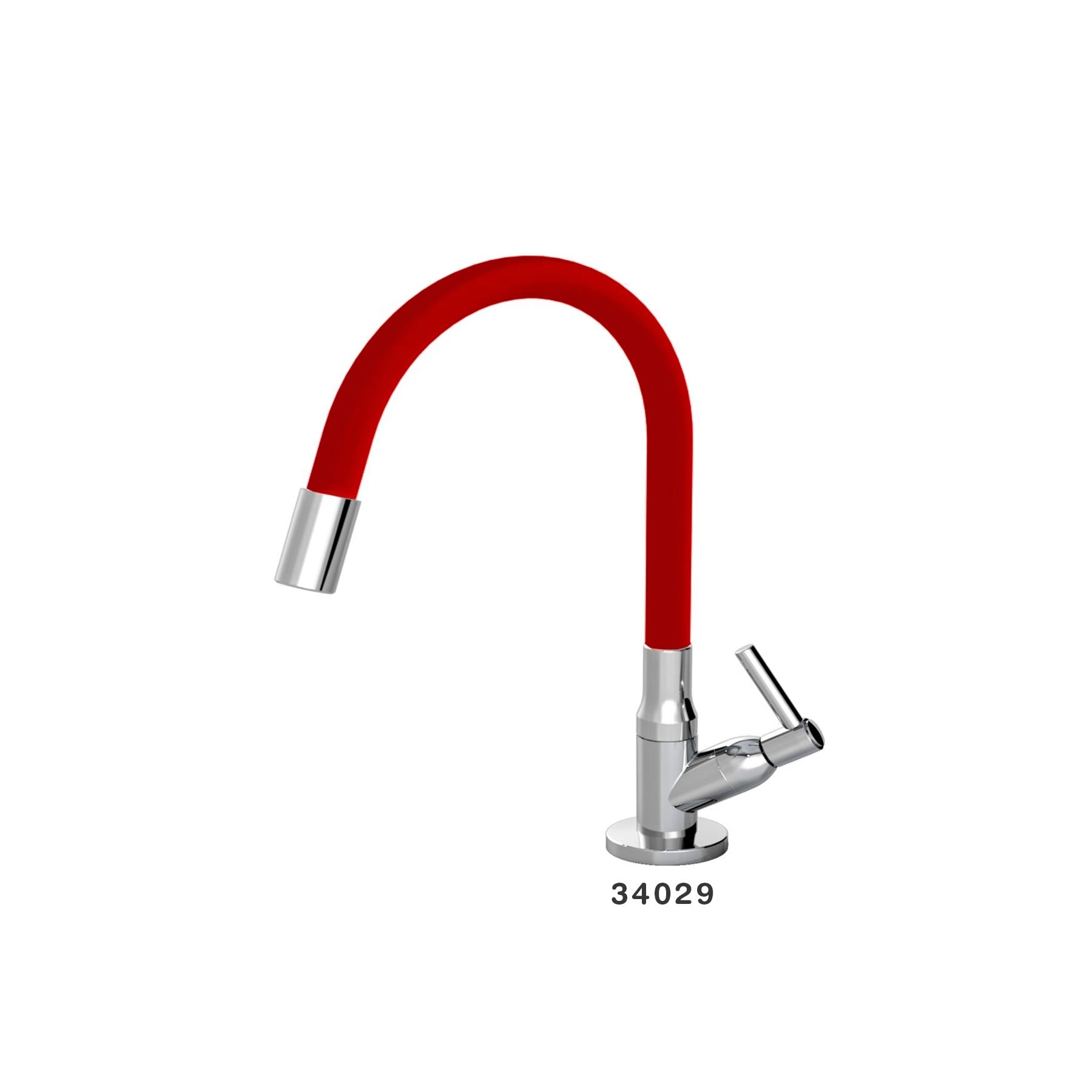 Canilla Cocina/Mesa 1168 ABS Color Flex Rojo 1/4 Cromado