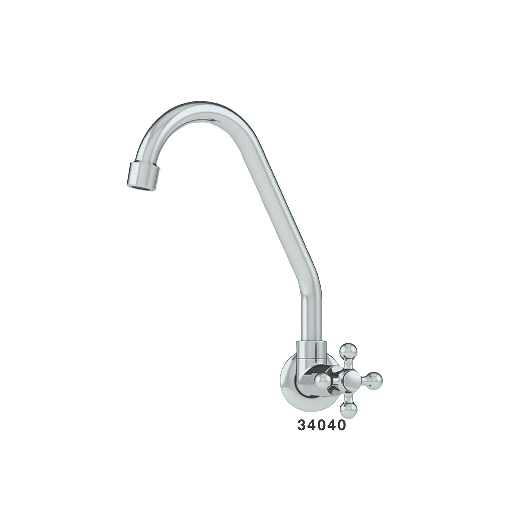 Canilla para Cocina de Pared 1167 Bica Móvil Alta 1/2 Cromado C33