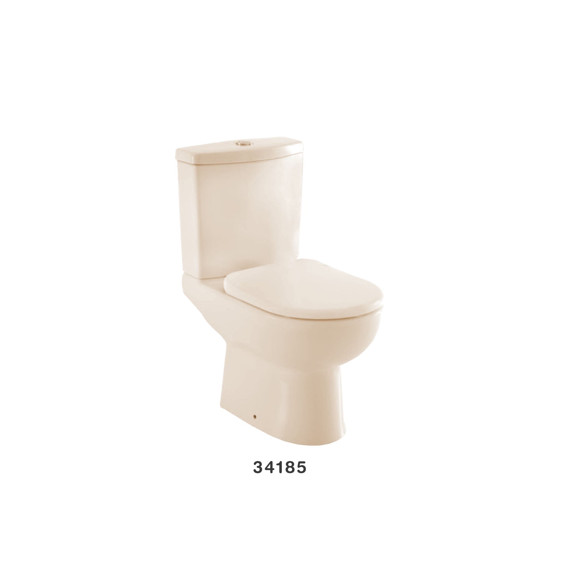 Inodoro Smart Bege Brilloso Kit Ind + Caja + Tapa + Tornillo