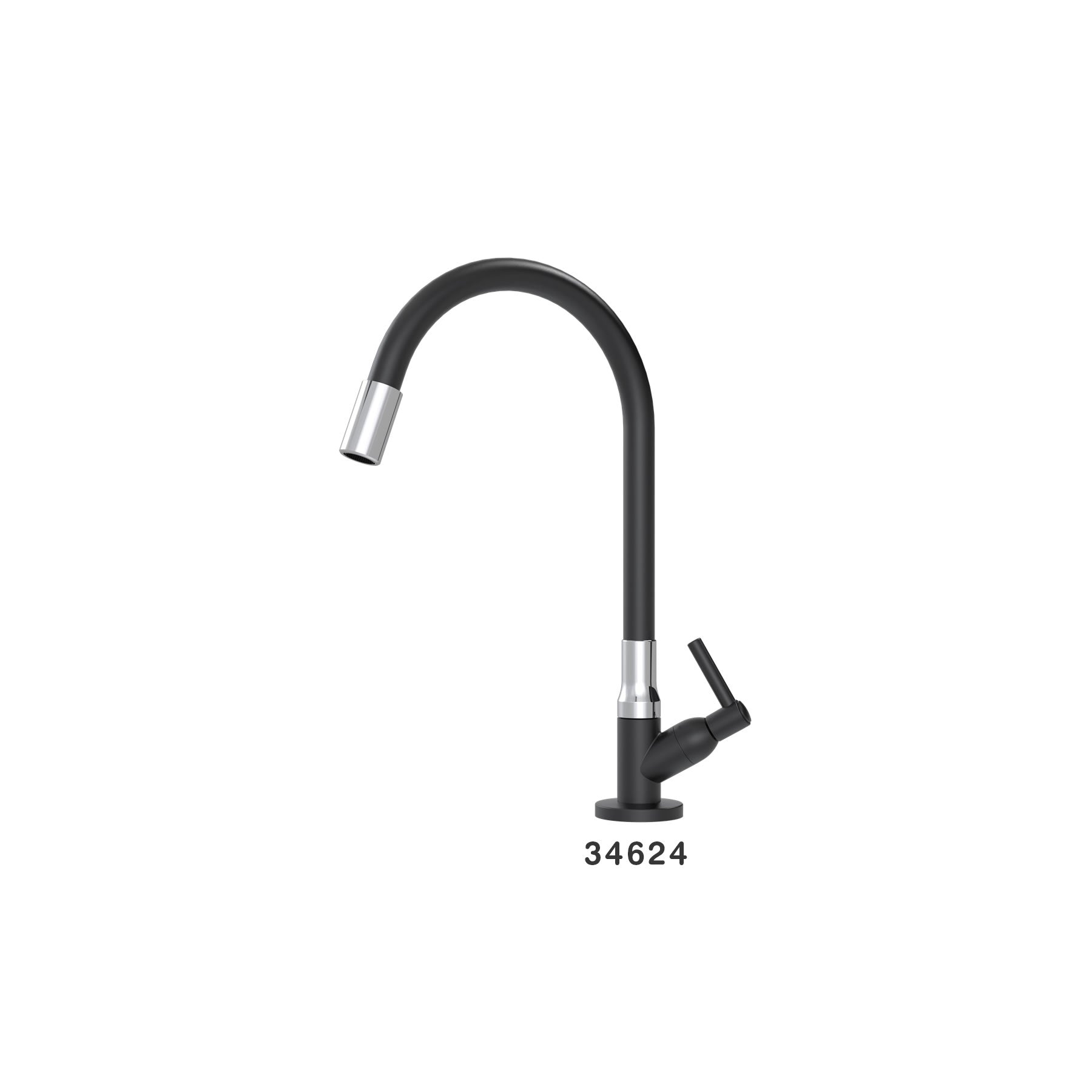 Canilla Cocina/Mesa 1168 ABS C.Flex Negro 1/2-1/4 C70