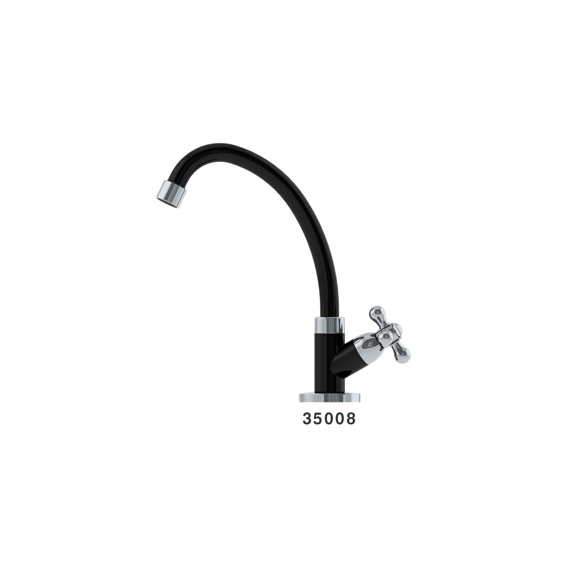 Canilla Cocina/Mesa 1168 ABS 1/4-1/2 Negro/Cromado C33
