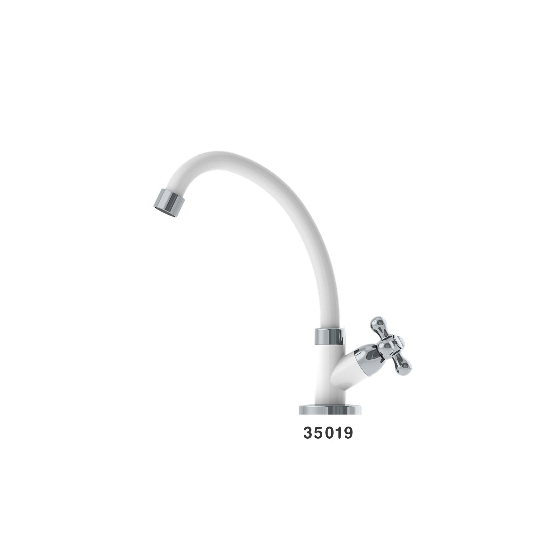 Canilla Cocina/Mesa 1168 ABS 1/4-1/2 Blanco/Cromado C33