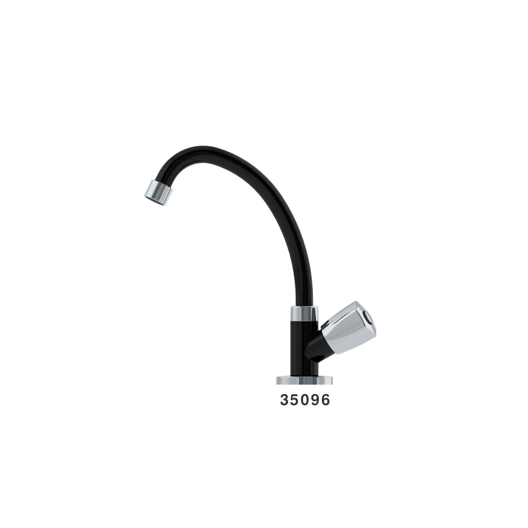 Canilla Cocina/Mesa 1168 ABS 1/2-1/4 Negro/Cromado C50