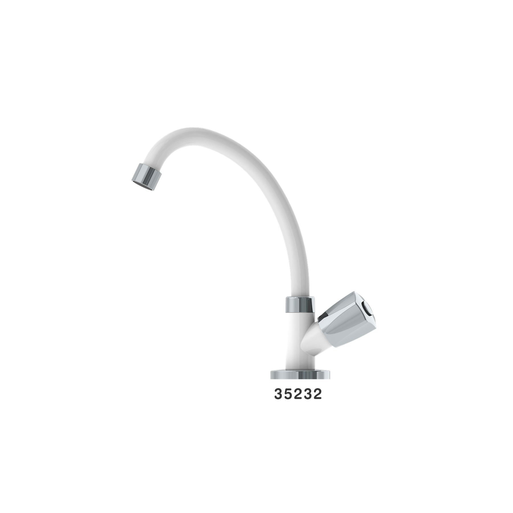 Canilla Cocina/Mesa 1168 ABS 1/4-1/2 Blanco/Cromado C50