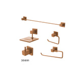 Kit Accesorios 5 Piezas Cuadrado Lujo Bronze