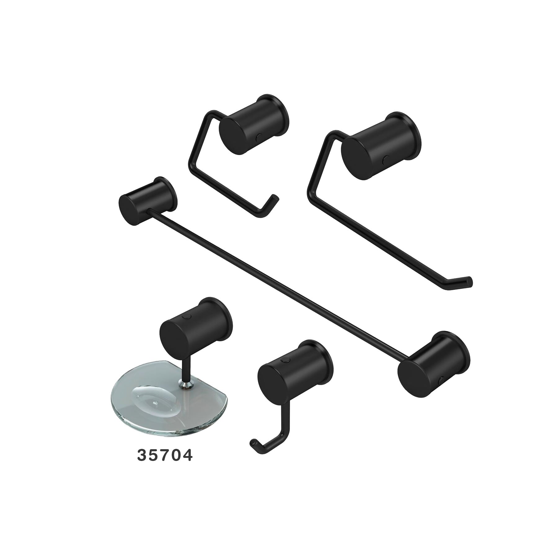 Kit Accesorios 5 PiezasS Redondo Lujo Black