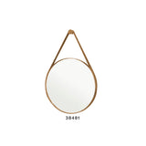 Espejo Luxo Cuero 52 CM Caramelo Circular