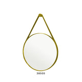 Espejo Luxo Cuero 62 CM Mostaza Circular