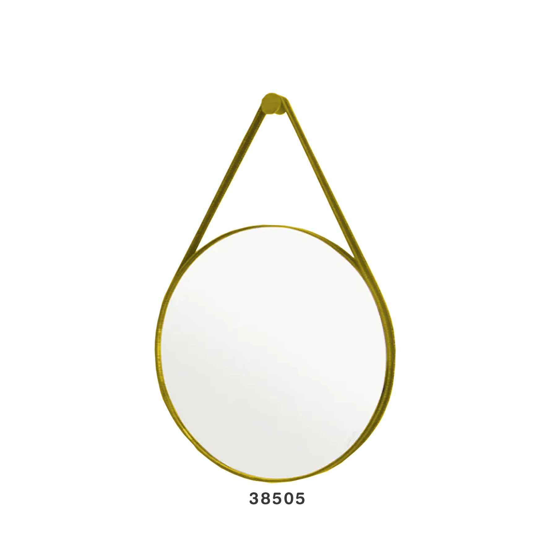 Espejo Luxo Cuero 62 CM Mostaza Circular