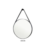Espejo Luxo Cuero 62 CM Negro Circular