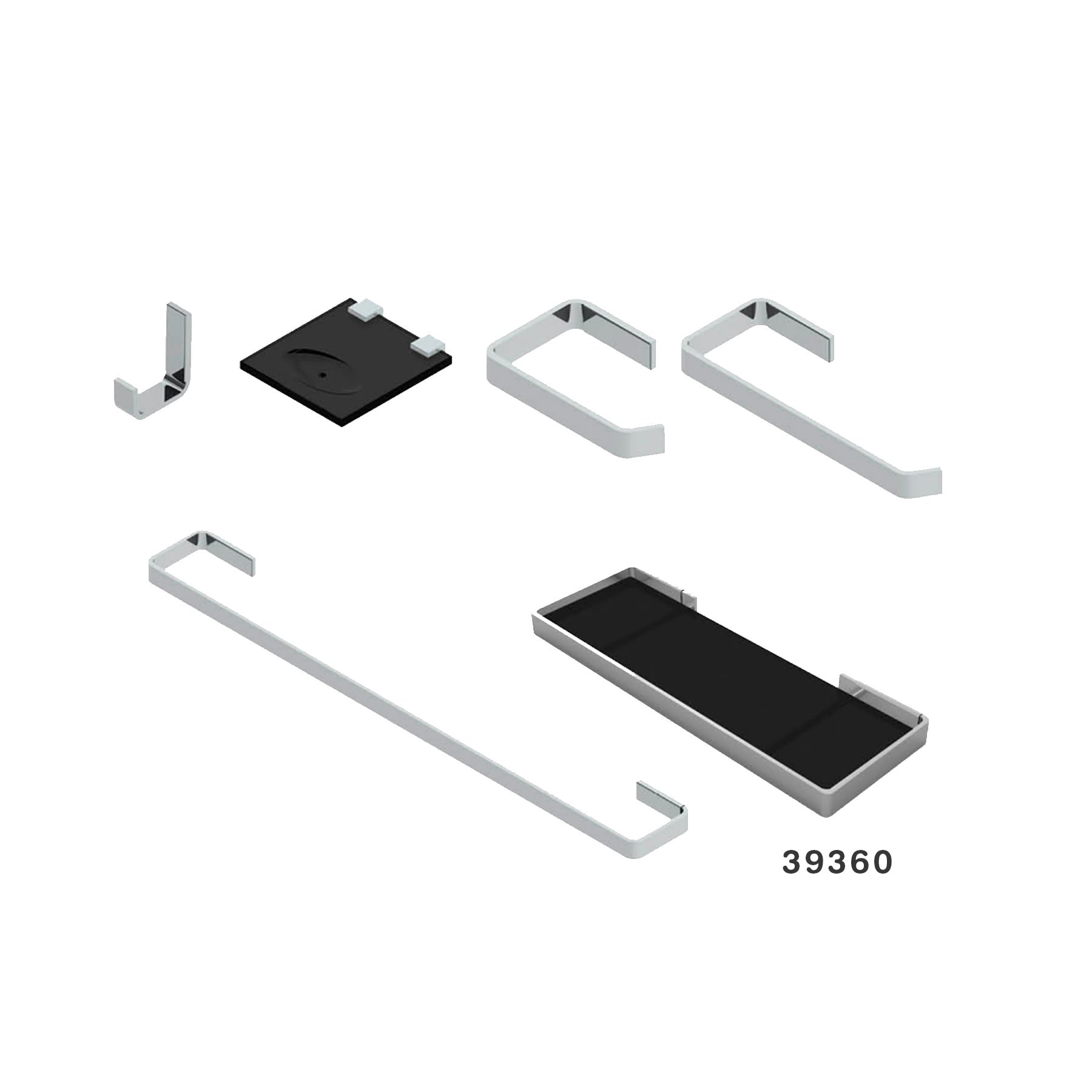 Kit Accesorios 5 Piezas Cuadrado Lujo Cromado