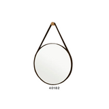 Espejo Luxo Cuero 52 CM Negro Circular