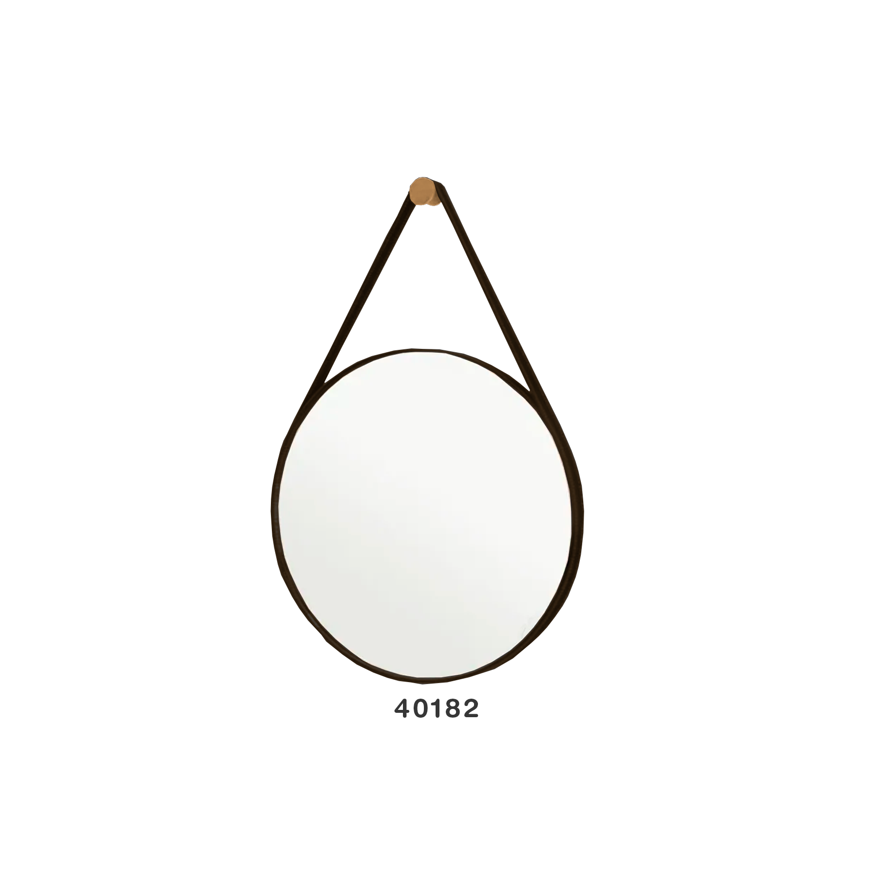 Espejo Luxo Cuero 52 CM Negro Circular