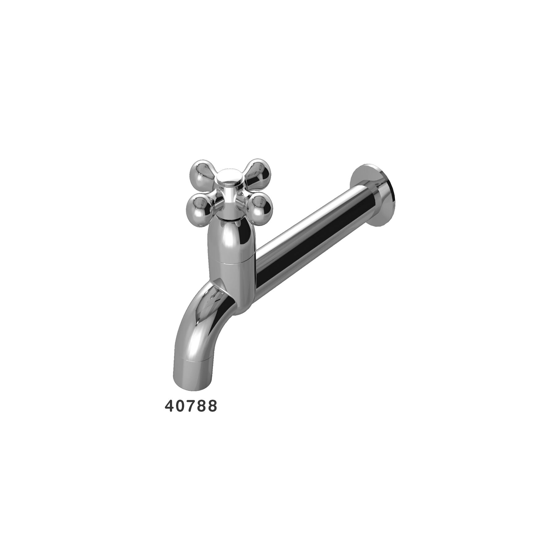 Canilla Para Tanque De Pared 1159 ABS Con Pico 1/2 Cromado C33