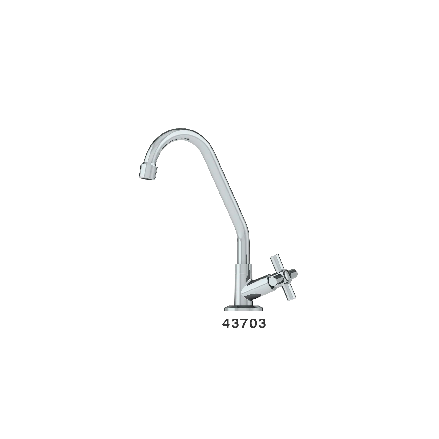 Canilla Para Cocina de Mesa 1168 Pico Móvil Alta 1/4 Cromado C31