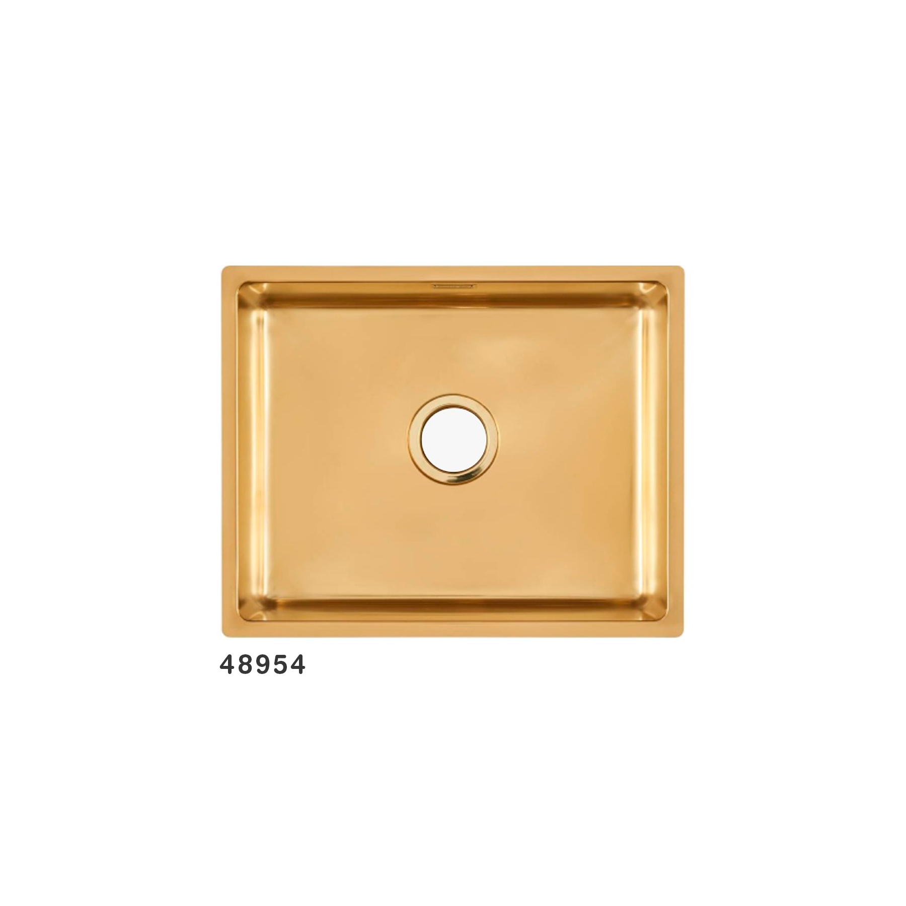 Bacha Michels de Embutir Inoxidable 52x42x20cm Verenna Gold Cuadrada