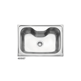 Bacha Michels de Embutir Inoxidable 60x42x18cm Noa Silver Cuadrada