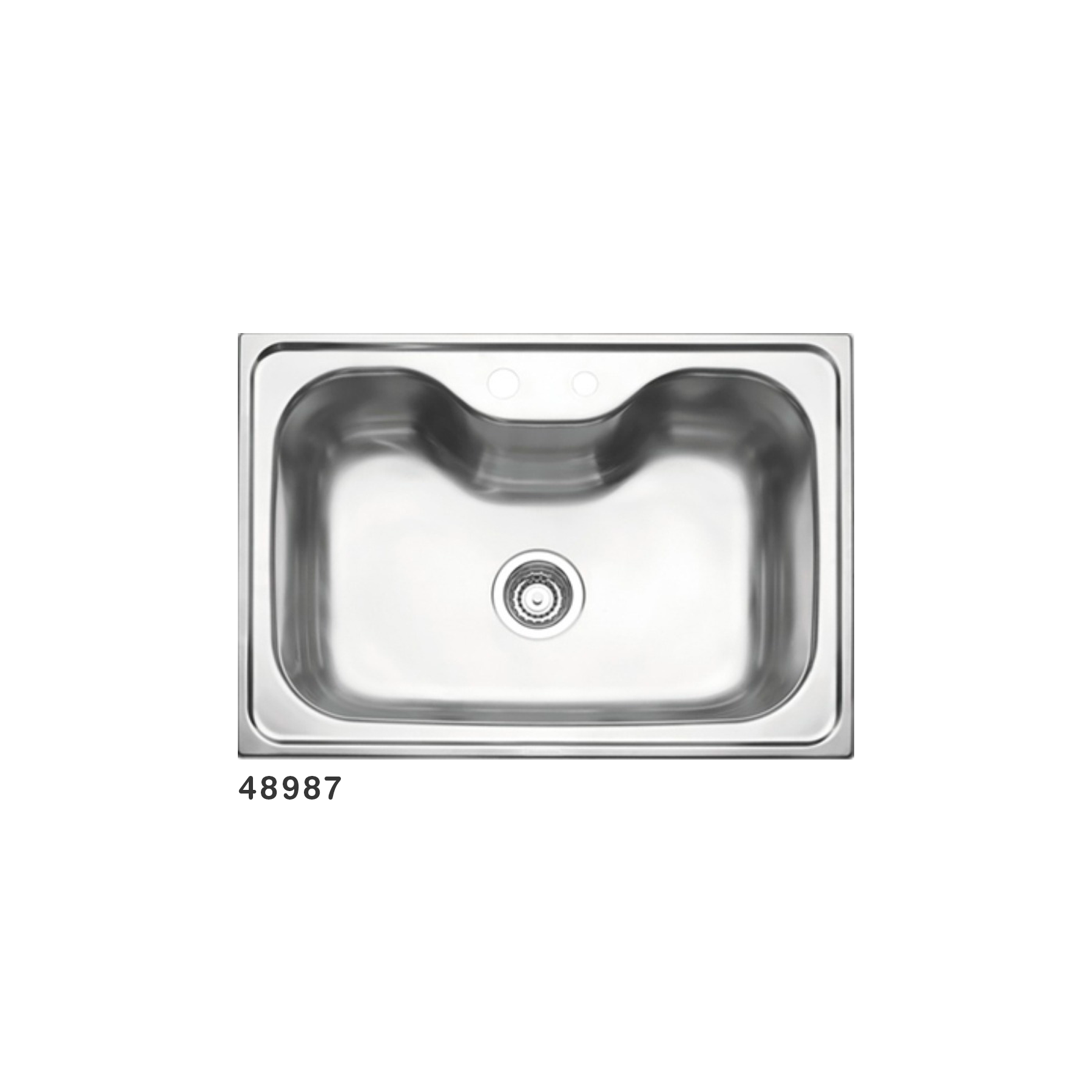 Bacha Michels de Embutir Inoxidable 60x42x18cm Noa Silver Cuadrada