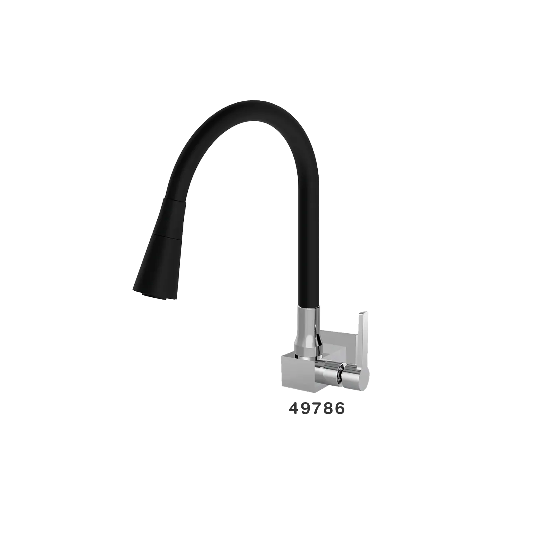 Canilla Para Cocina de Pared 1167 Quadra Flex Duo Negro C80