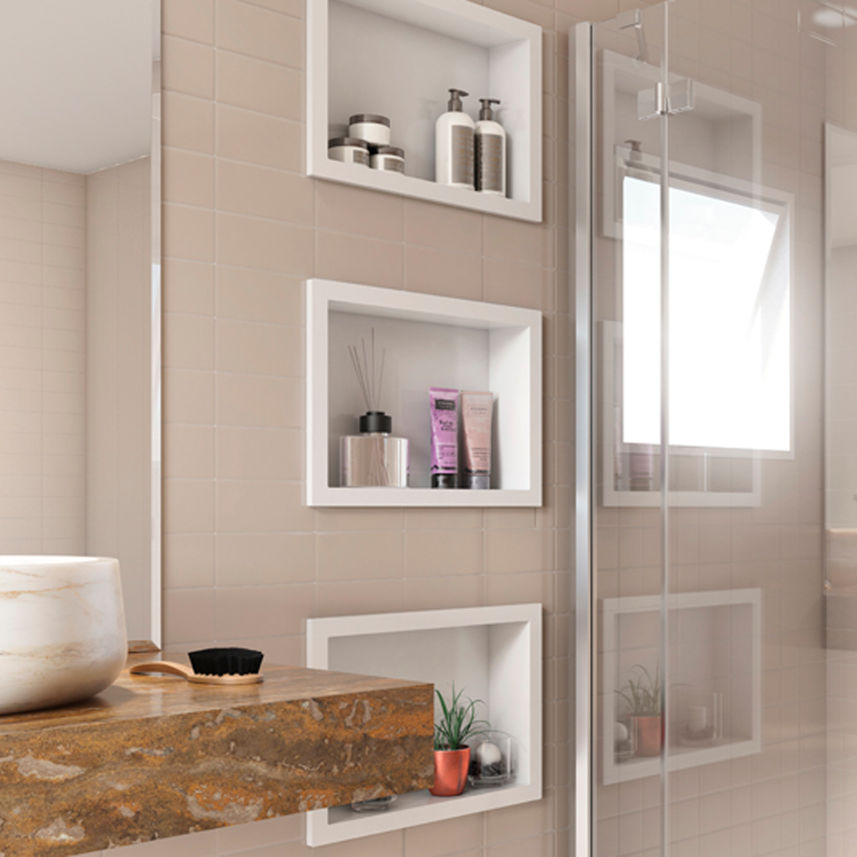 Accesorio Nicho Para Pared 40X30 Blanco