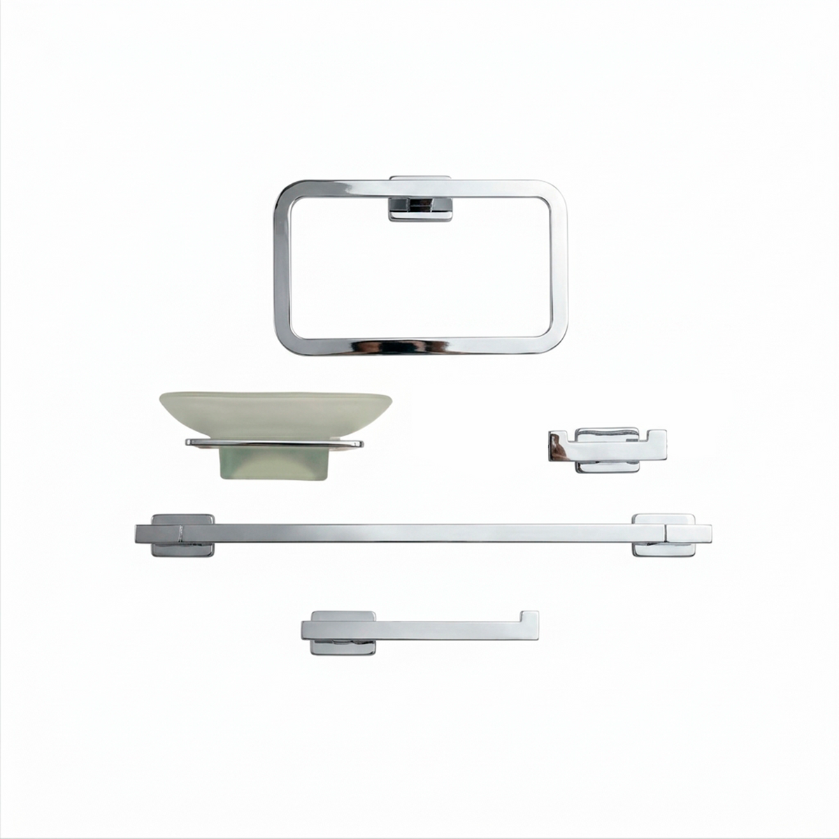 KIT ACCESORIOS 5 PCS MICHELS ALIDA CROMADO BRILLOSO