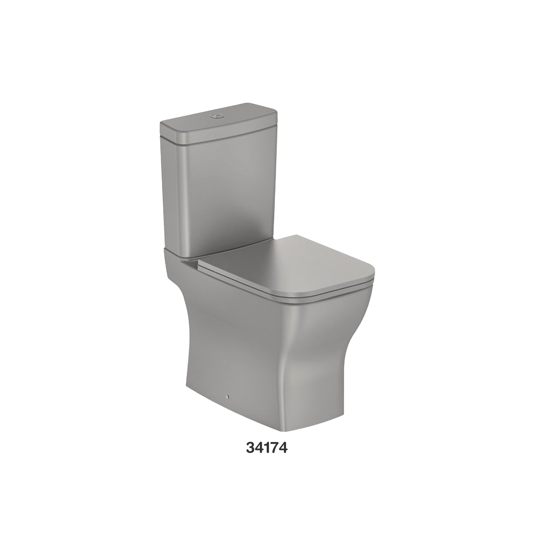 Inodoro Boss Gris Mat Kit Ind + Caja + Tapa + Tornillo