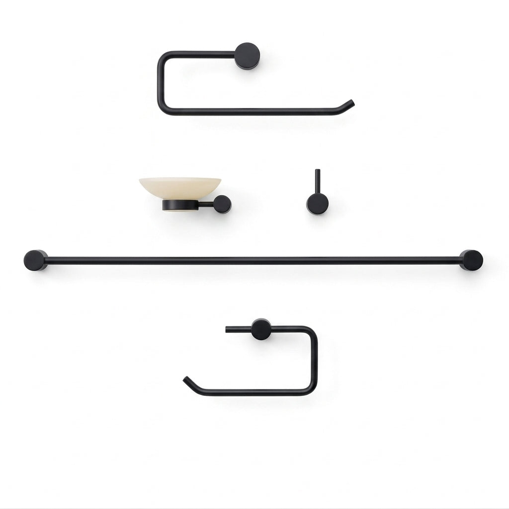KIT ACCESORIOS 5 PCS ESENCIAL DELUXE BLACK MATTE