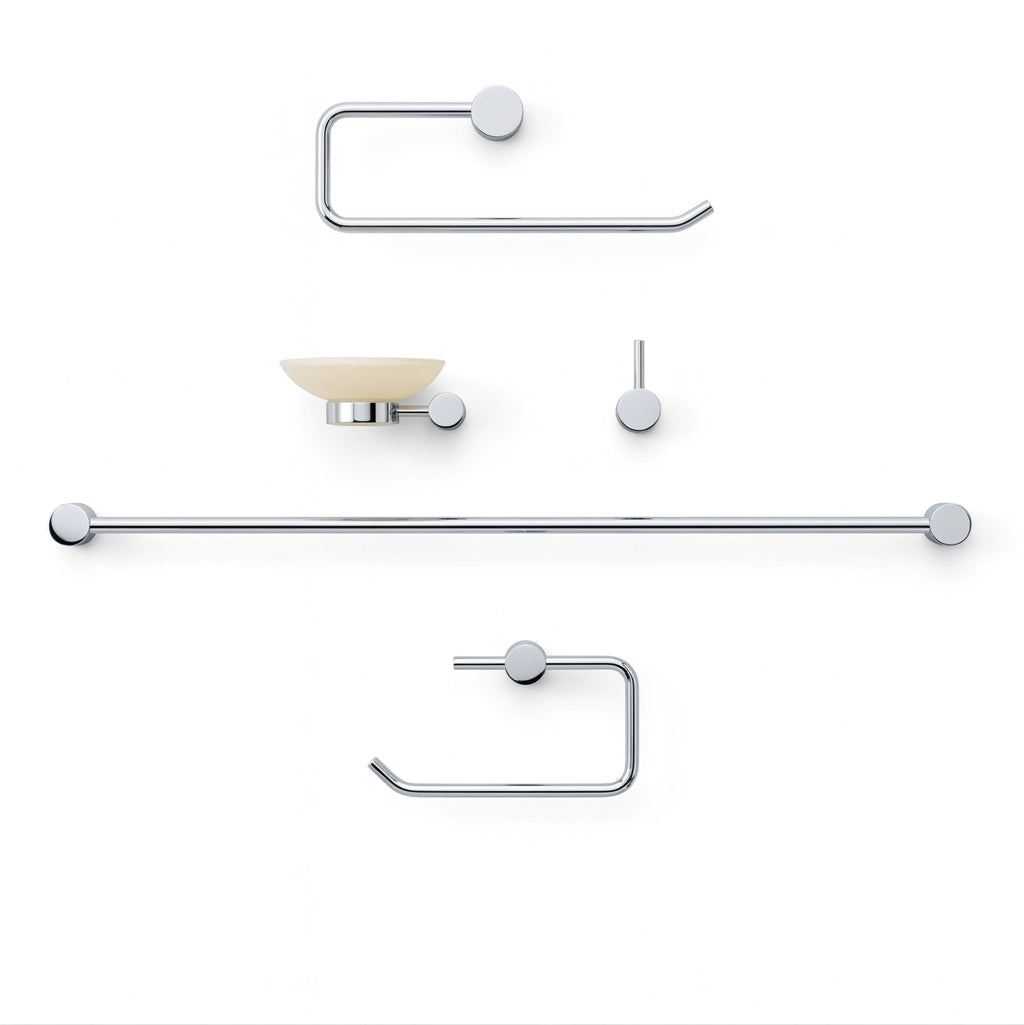 KIT ACCESORIOS 5 PCS ESENCIAL DELUXE CHROME BRI